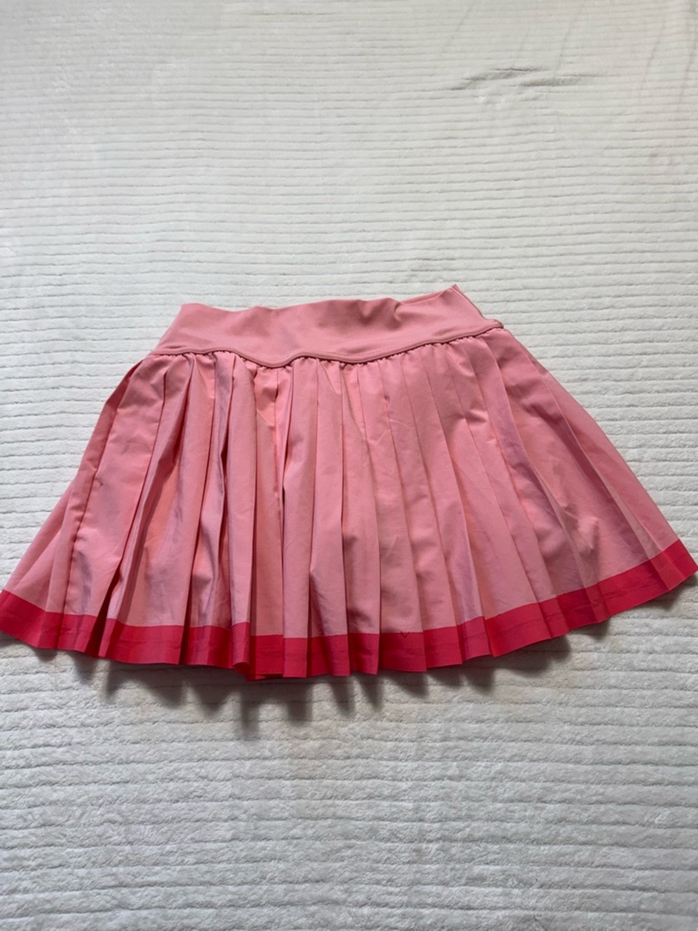 Pleated Pink Skater Skirt with Contrast Hem - Picture 11 of 11